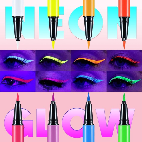 UV Neon Liquid Eyeliner, Glow Brightly, Waterproof Smudge-proof Fluorescent Body - Picture 6 of 8